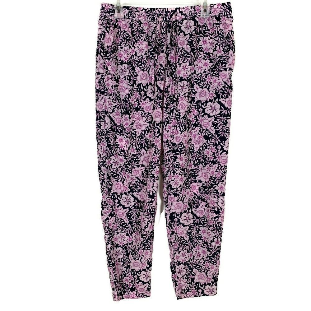 JOE FRESH Medium Floral Purple‎ Trouser Pants Soft Comfortable